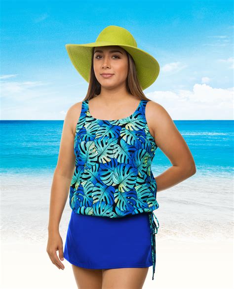 T H E 16 60 Tank Strap Blouson Mastectomy Swim Top More Print Options Available Mastectomy Shop