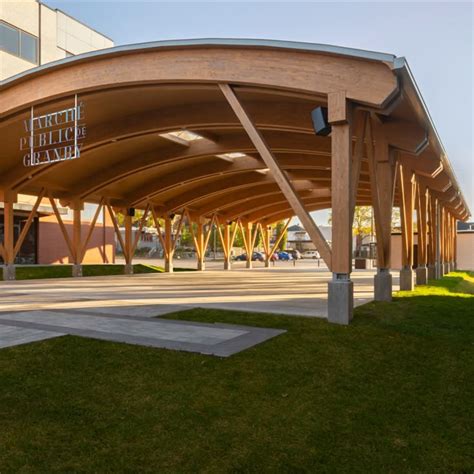 glued laminated timber structure glulam architecture wooden curved