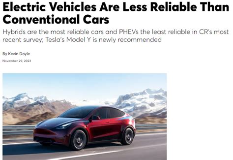 Consumer Reports Blasts Electric Vehicles - Unleash Prosperity