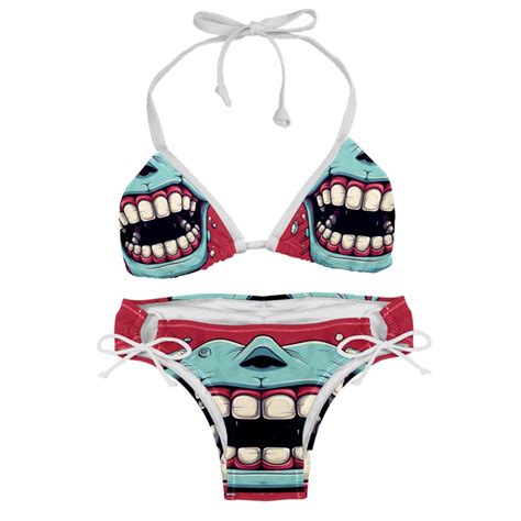 Tiny Teeth Detachable Sponge Adjustable Strap Bikini Set Two Pack Swim Suits Ideal For All