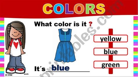 Esl English Powerpoints What Color Is It