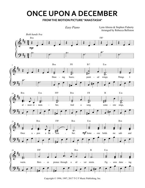 Once Upon A December Arr Rebecca Belliston By Stephen Flaherty Sheet