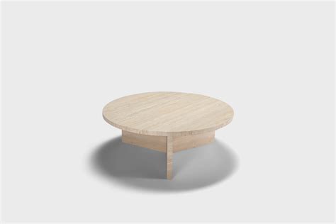 Impressive Round Travertine Coffee Table - Studio Cadmium