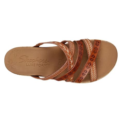 Skechers Womens Cali Beverlee Tiger Posse Wide Width Wedge Sandal