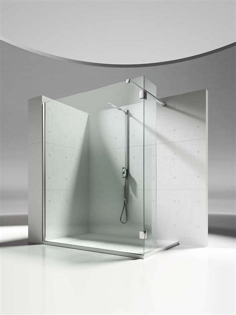 Walk In Glass Shower Enclosure With Additional Pivoting Panel Shower