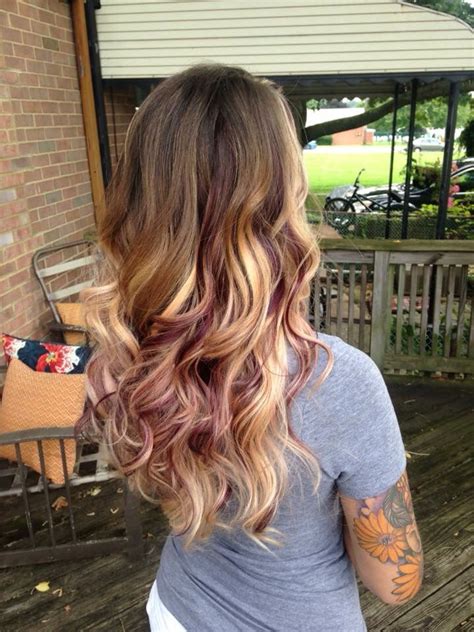 Red Brown Hair With Blonde Peekaboos Short Hair