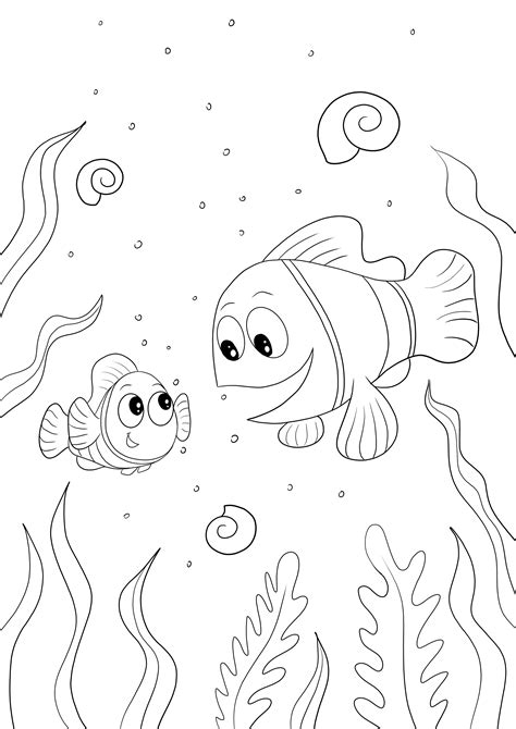 Nemo And Marlin Coloring Pages