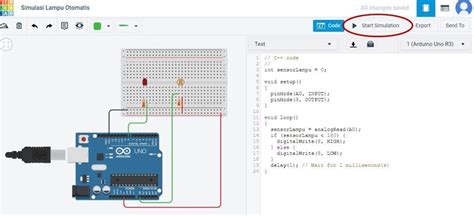 Simulasi Sensor Ldr Untuk Led Otomatis Menggunakan Arduino Di Tinkercad