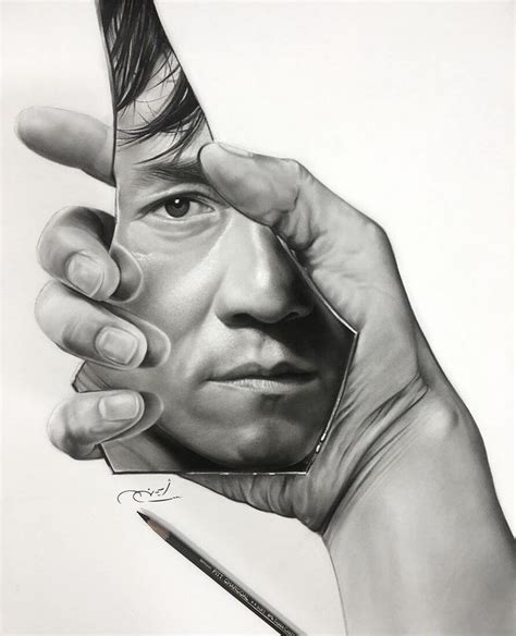 Realistic 3D Illusion Portrait Drawings | Illusion drawings, Portrait ...