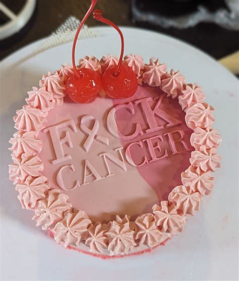 FUCK Cancer Embosser And PLA Cookie Cutter Set Dough Cutter Pastry Cutter Bento Cake Breast