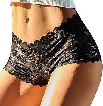 Amazon Womens Lingerie Slip Sexy Plus Size Crotchless Thong Lace Panties Dominatrix