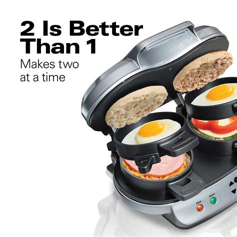 Hamilton Beach Dual Breakfast Sandwich Maker Silver 25490