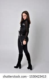 Full Length Portrait Pretty Brunette Woman Stock Photo Shutterstock