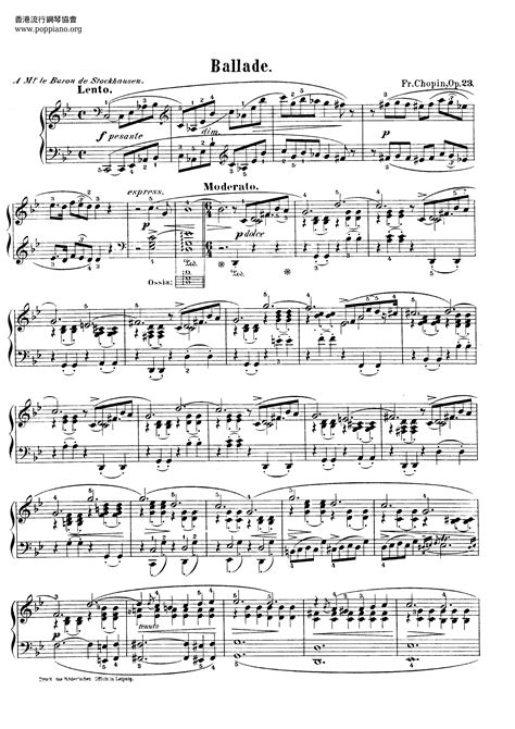 Chopin Ballade In G Minor No 1 Op 23 Sheet Music Pdf Free Score