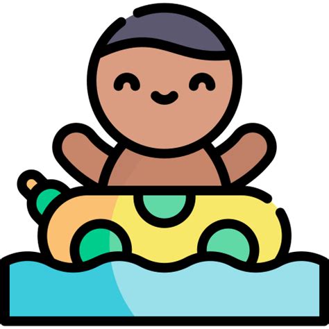 Swimming Pool Kawaii Lineal Color Icon