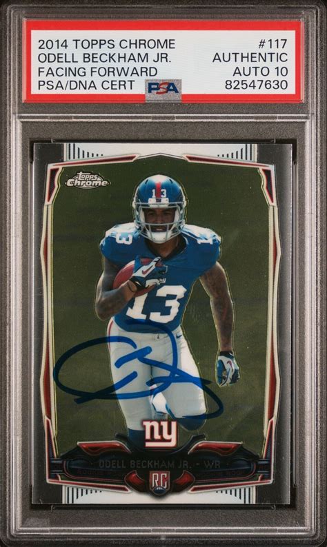 Odell Beckham 2014 Topps Chrome Signed Rookie Card 117 Auto Graded PSA