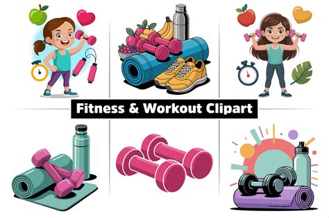 fitness workout clipart illustration graphic  aht studio creative