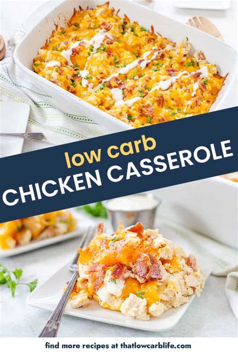 Keto Chicken Bacon Ranch Casserole | That Low Carb Life