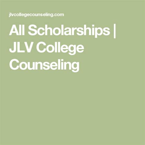 All Scholarships Jlv College Counseling Scholarships College Visit