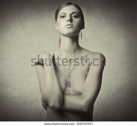 Beautiful Naked Woman Wearing Necklace Stock Photo Edit Now