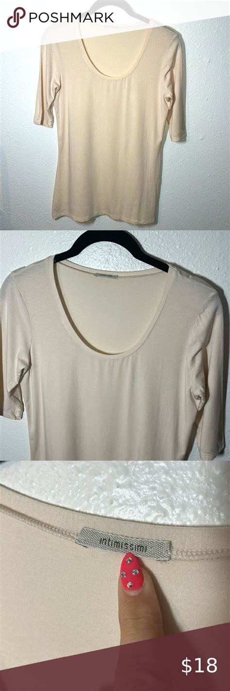 Euc Intimissimi Nude Short Sleeve Scoop Neck Top Modal Ultralight And