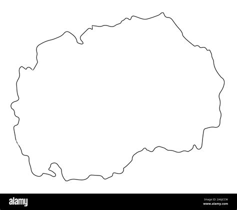 Outline Map Of Macedonia Isolated Over A White Background Stock Vector