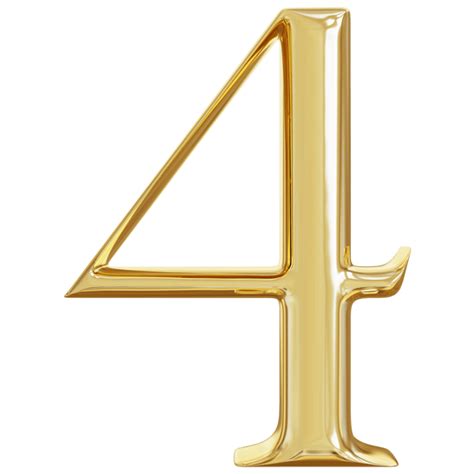 Number 4 Gold Pngs For Free Download