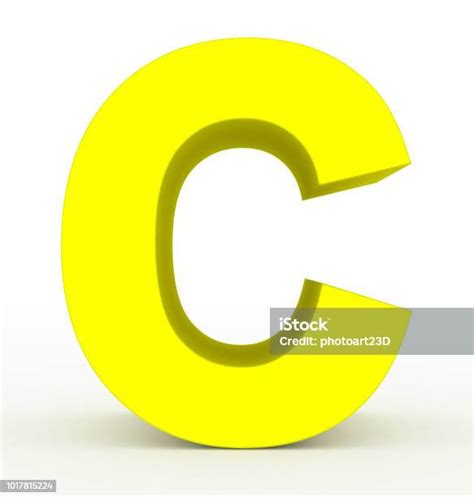 Letter C 3d Yellow Isolated On White Stock Photo Download Image Now