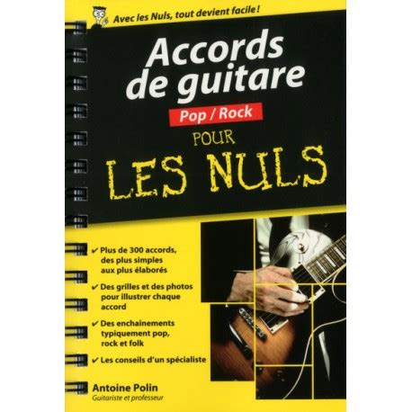 Accords De Guitare POP ROCK Pour Les Nuls Livre BAUER MUSIQUE