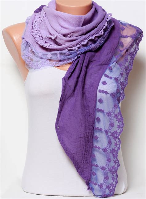 lace scarf purple Scarf Womens fashion scarves by ScarfFASHIONISTA