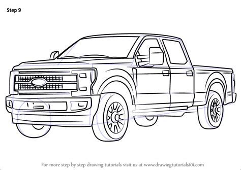 How To Draw Ford F350 Trucks Step By Step