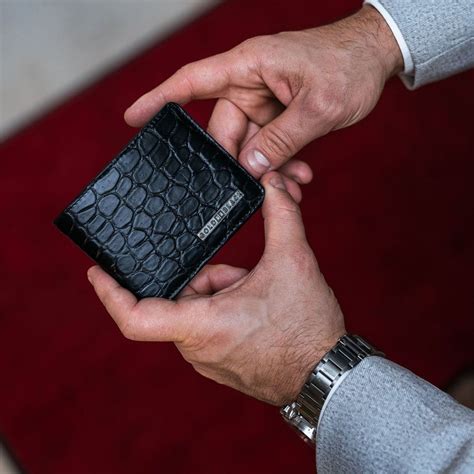 Geldbörse GM Crocodile Schwarz GOLDBLACKpremium Luxury Wallet