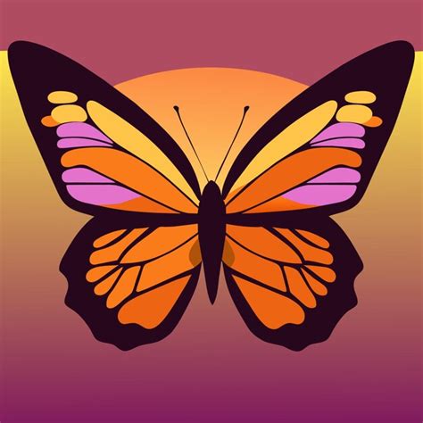 Belleza efímera arte digital de la mariposa monarca Vector Premium