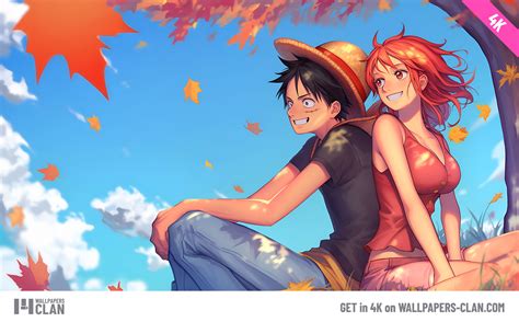 luffy  nami autumn desktop wallpaper   hd
