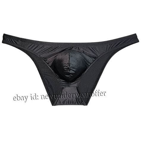 Men S Silk Satin Bikini Briefs Underwear Enhance Pouch Cheeky Briefs Underpants Ebay