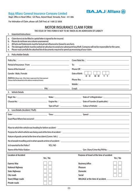 Bajaj Allianz Motor Claim Intimation 7