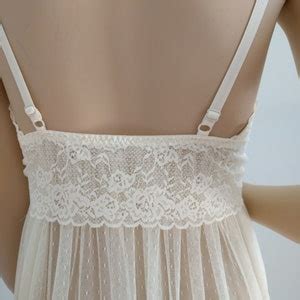 Bridal Long Ivory Lace Nightgown Bohemian Lingerie Wedding Bridesmaid Wedding Bohemian