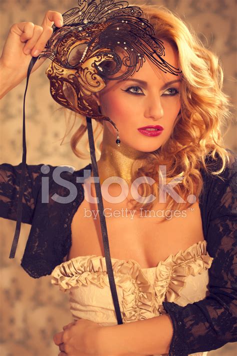 Venetian Masked Blonde Stock Photo Royalty Free Images FreeImages