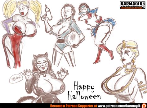 Halloween Sketches By Karmagik Hentai Foundry
