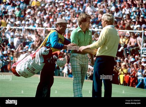 Jack Nicklaus Right Congratulates Tom Watson On Winning The Open Golf