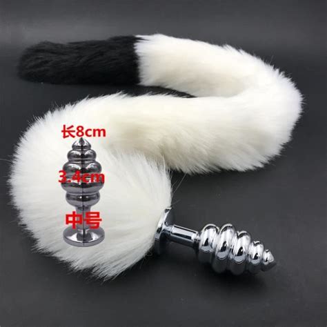 Plug Anal Queue De Renard Blanc Et Noir Pour Femmes Et Hommes Jouets Sexuels Plug Anal