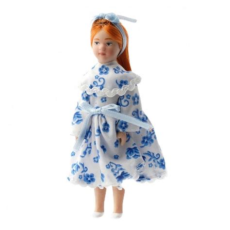 Megan Dolls for 12th Scale Dolls House | Doll house, Blue flower dress, Realistic clothing