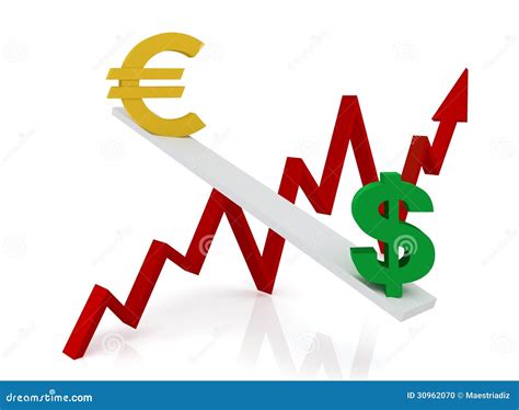 Graph of Changes in Exchange Rates: Euro and Dollar Stock Illustration ...