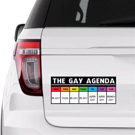 Lgbt Pride Car Decal Window Decal The Gay Agenda Vinyl Sticker For Cars Trucks Pansexual