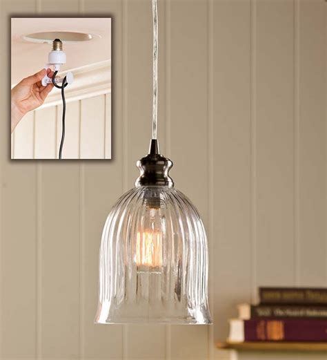 Screw In Bell Shaped Ribbed Glass Pendant Light Lamps Pendant Light Glass Pendant Light