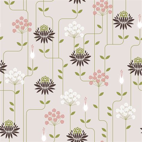 Art Deco Floral Wallpaper