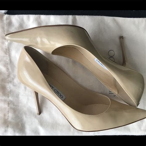 Jimmy Choo Shoes Jimmy Choo Abel Nude Patent Leather Heels Poshmark