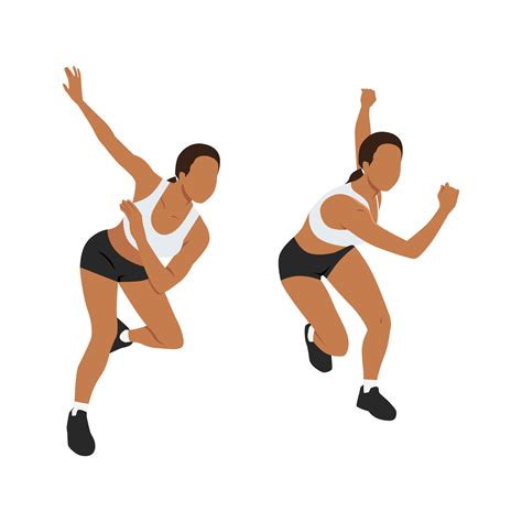 Woman doing side or lateral shuffles or hops skaters exercise. 26751831