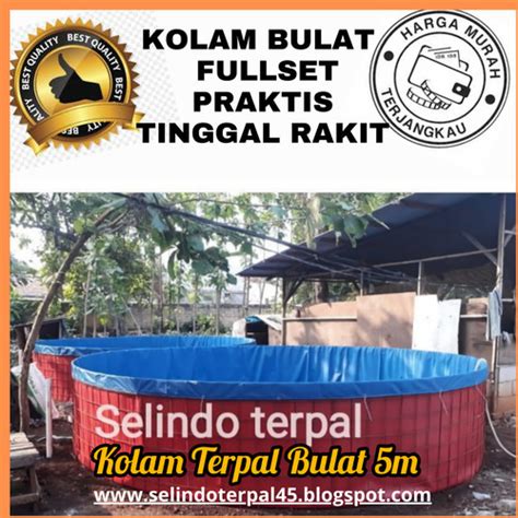 Jual Kolam Terpal Ikan Bundar Bulat Bioflok Diameter 5m Fullset Kota