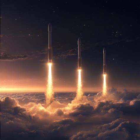 artists rendering  multiple rocket stages separating  ascent
